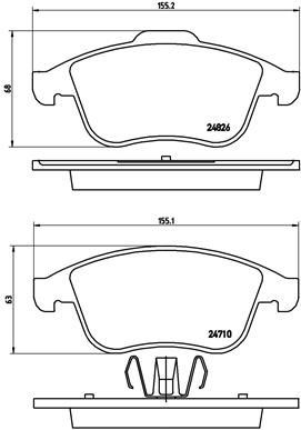 Brake pad set BREMBO