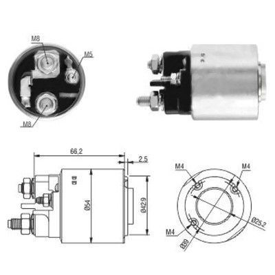 Solenoid switch, starter motor