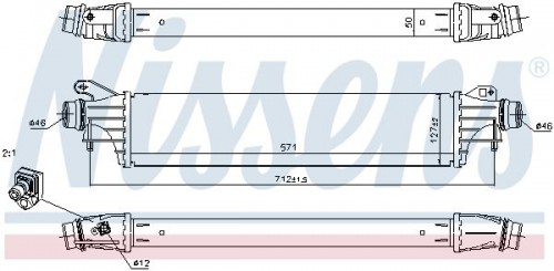 Intercooler, charge air cooler NISSENS
