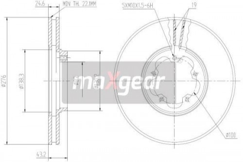 Brake disc MAXGEAR