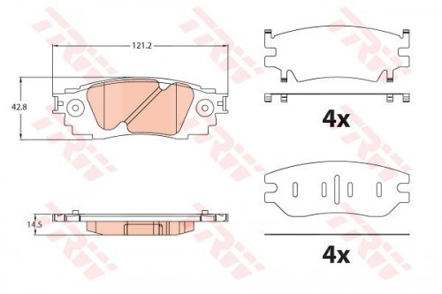 Brake pad set TRW