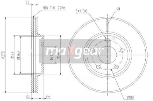 Brake disc MAXGEAR