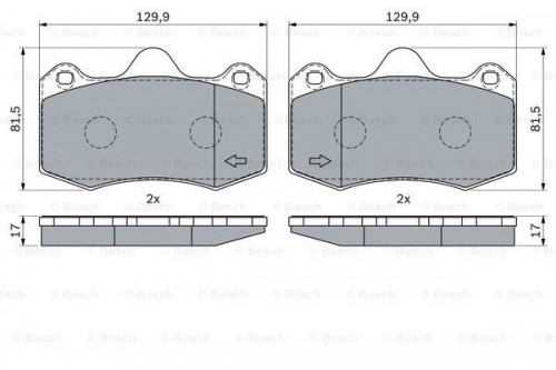 Brake pad set, disc brake BOSCH