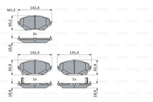 Brake pad set, disc brake BOSCH