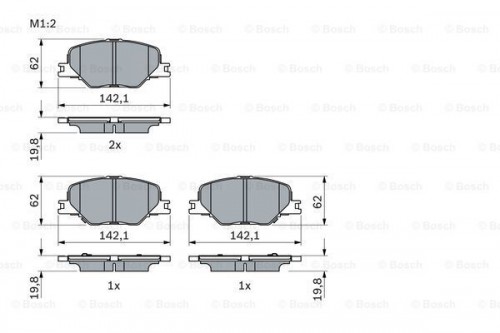 Brake pad set, disc brake BOSCH