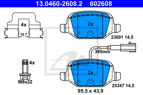 Brake pad set, disc brake ATE