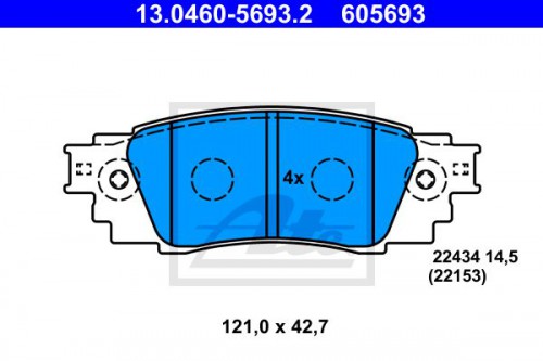 Brake pad set, disc brake ATE