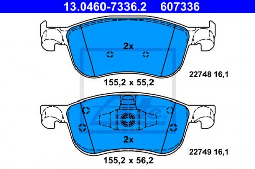 Brake pad set, disc brake ATE