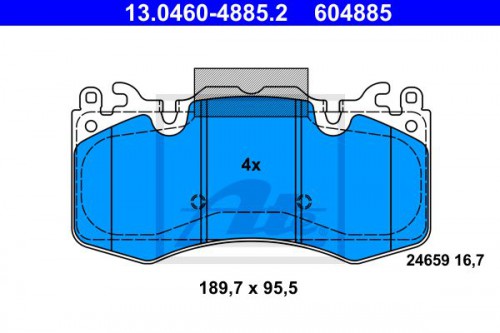 Brake pad set, disc brake ATE