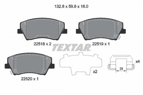 Brake pad set, disc brake TEXTAR