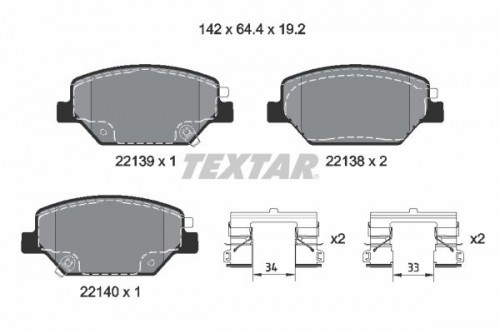 Brake pad set, disc brake TEXTAR