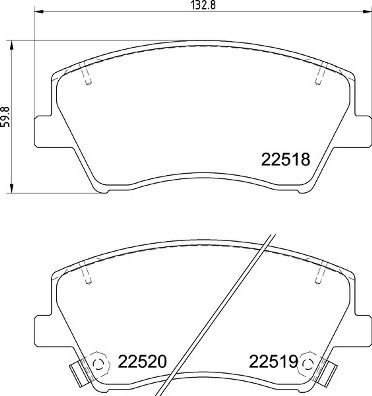 Brake pad set, disc brake BREMBO