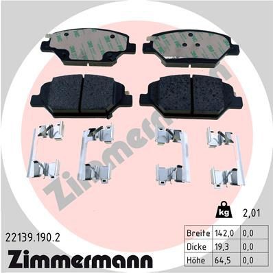 Brake pad set, disc brake ZIMMERMANN