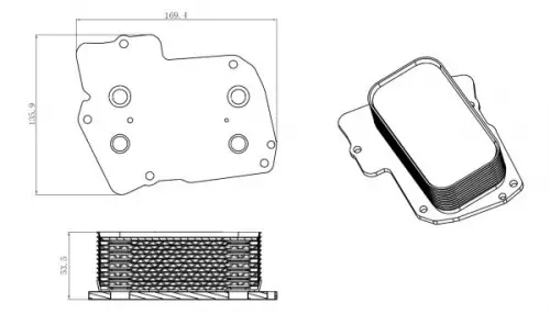 Oil cooler, engine oil NRF