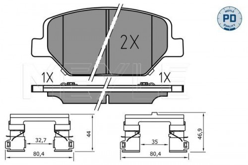 Brake pad set, disc brake MEYLE