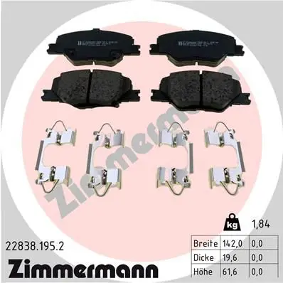 Brake pad set, disc brake ZIMMERMANN