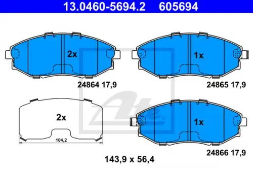 Brake pad set, disc brake ATE