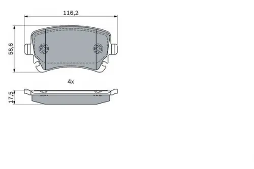 Brake pad set, disc brake BOSCH