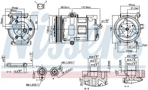 Compressor, airconditioning NISSENS