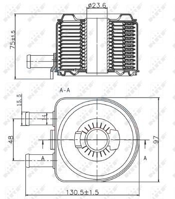 Oil cooler, engine oil NRF