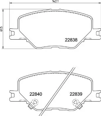 Remblokkenset, schijfrem BREMBO