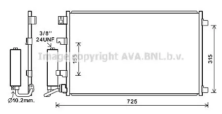 Condensor, airconditioning AVA QUALITY COOLING