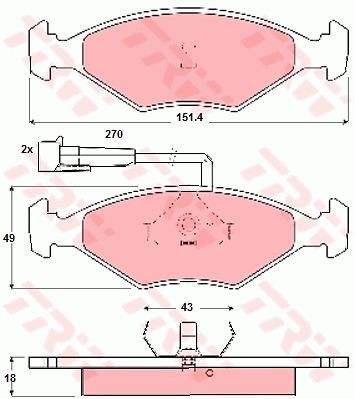 Brake pad set TRW