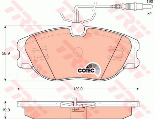 Brake pad set TRW