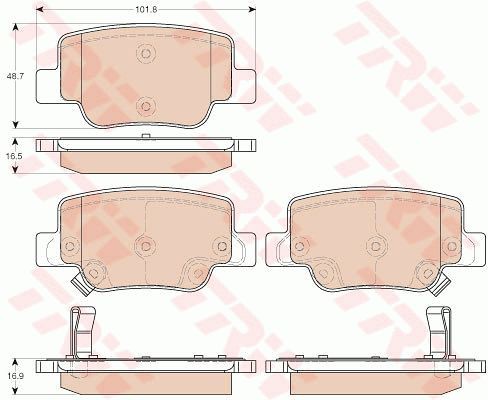 Brake pad set TRW