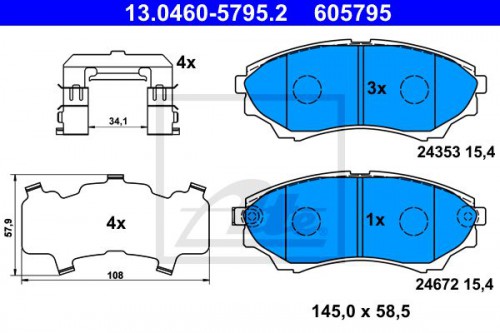 Brake pad set ATE