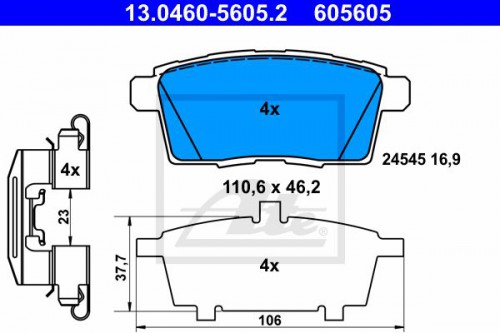 Brake pad set ATE