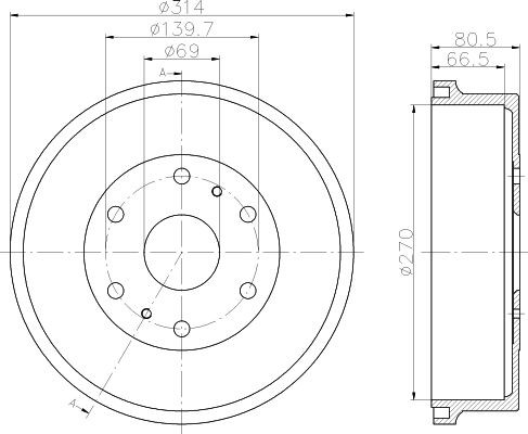 Brake drum TEXTAR