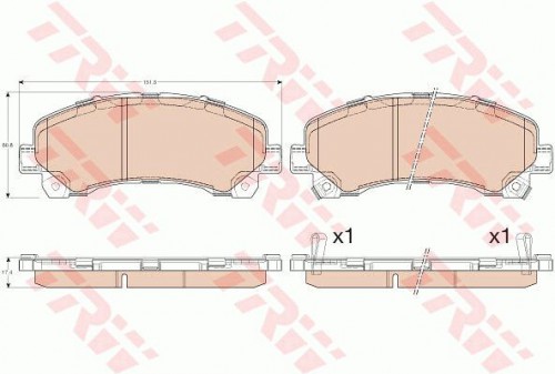 Brake pad set TRW