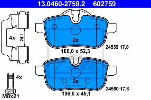 Brake pad set ATE