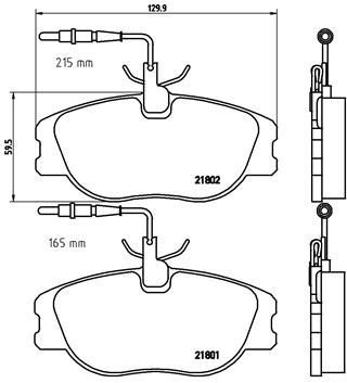 Brake pad set BREMBO