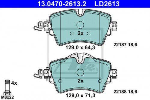 Brake pad set ATE