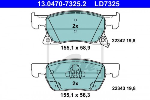 Brake pad set ATE