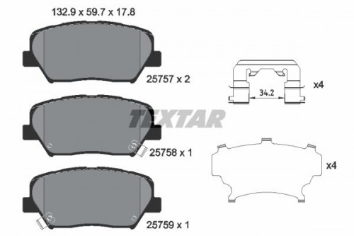 Brake pad set TEXTAR