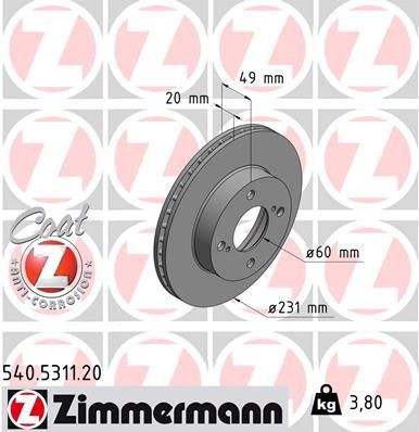 Brake disc ZIMMERMANN