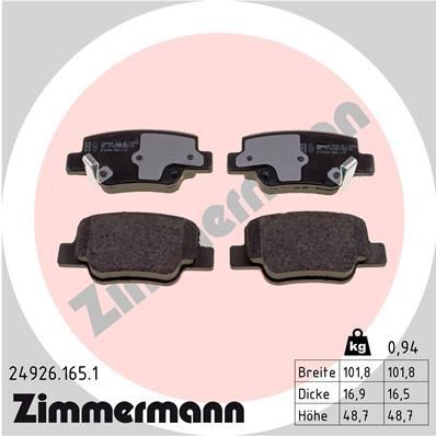 Brake pad set ZIMMERMANN