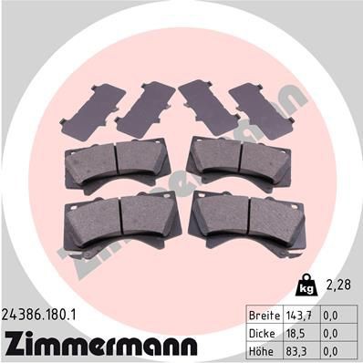 Brake pad set ZIMMERMANN