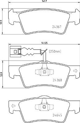 Brake pad set BREMBO