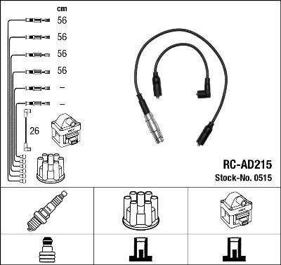 Spark plug cable set NGK