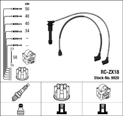 Spark plug cable set NGK