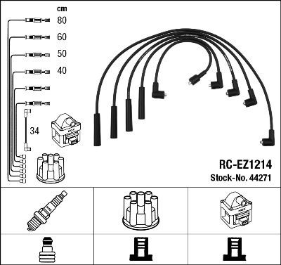 Spark plug cable set NGK