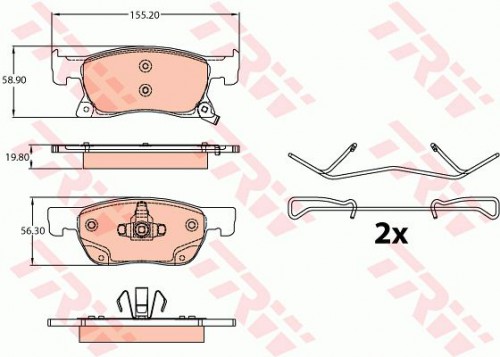 Brake pad set TRW