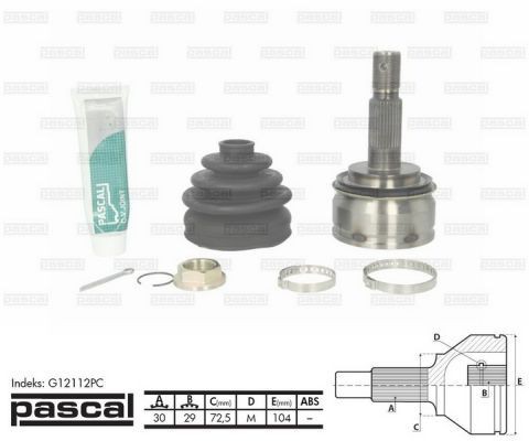 CV joint repair kit, drive shaft PASCAL