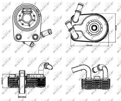 Oil cooler, engine oil NRF