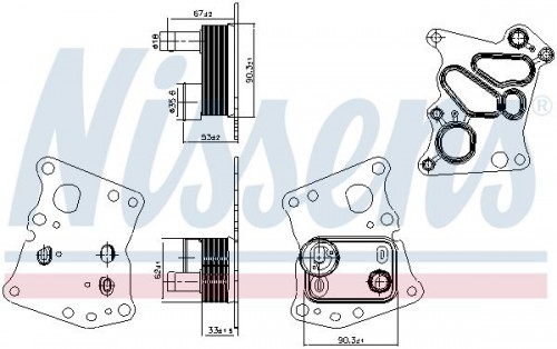 Oil cooler, engine oil NISSENS