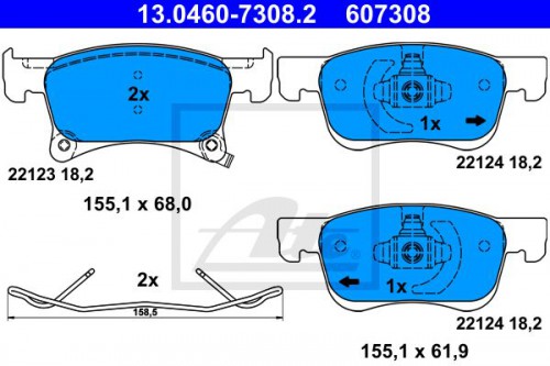 Brake pad set ATE